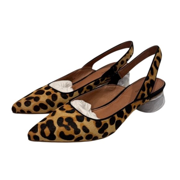 Matiko Women's Circa Sling Back Animal Print Wooden Heel  Flats Size 39/ US 9 NI - Picture 2 of 8